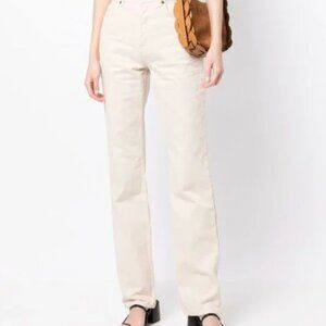 SOLD Reformation Cynthia High Rise Jeans Bone straight leg cream white